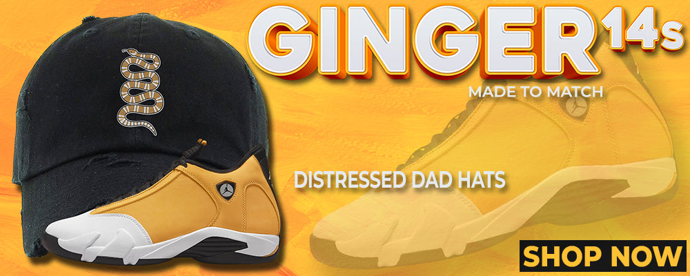 Ginger 14s Distressed Dad Hats to match Sneakers | Hats to match Ginger 14s Shoes