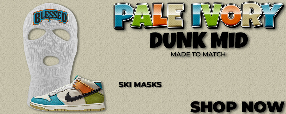 Pale Ivory Dunk Mid Ski Masks to match Sneakers | Winter Masks to match Pale Ivory Dunk Mid Shoes