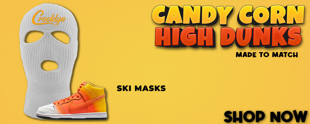Candy Corn High Dunks Ski Masks to match Sneakers | Winter Masks to match Candy Corn High Dunks Shoes