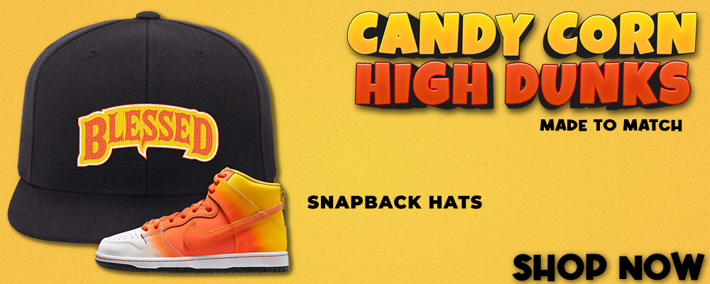 Candy Corn High Dunks Snapback Hats to match Sneakers | Hats to match Candy Corn High Dunks Shoes