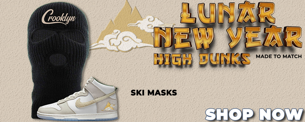 Lunar New Year High Dunks Ski Masks to match Sneakers | Winter Masks to match Lunar New Year High Dunks Shoes