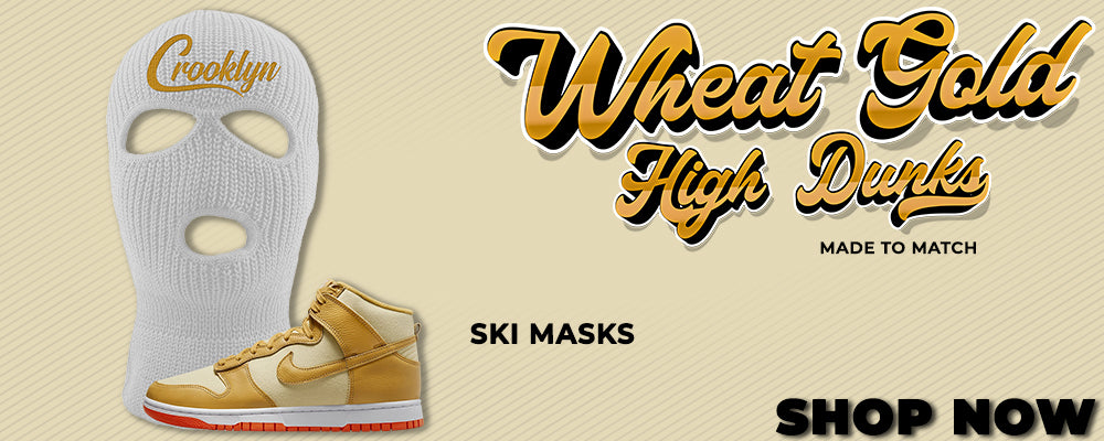 Wheat Gold High Dunks Ski Masks to match Sneakers | Winter Masks to match Wheat Gold High Dunks Shoes