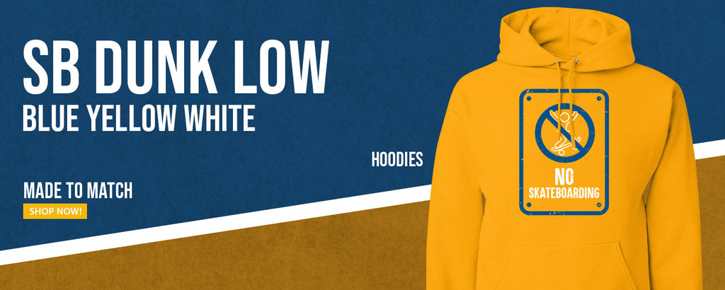 Blue Yellow White Low Dunks Pullover Hoodies to match Sneakers | Hoodies to match Blue Yellow White Low Dunks Shoes