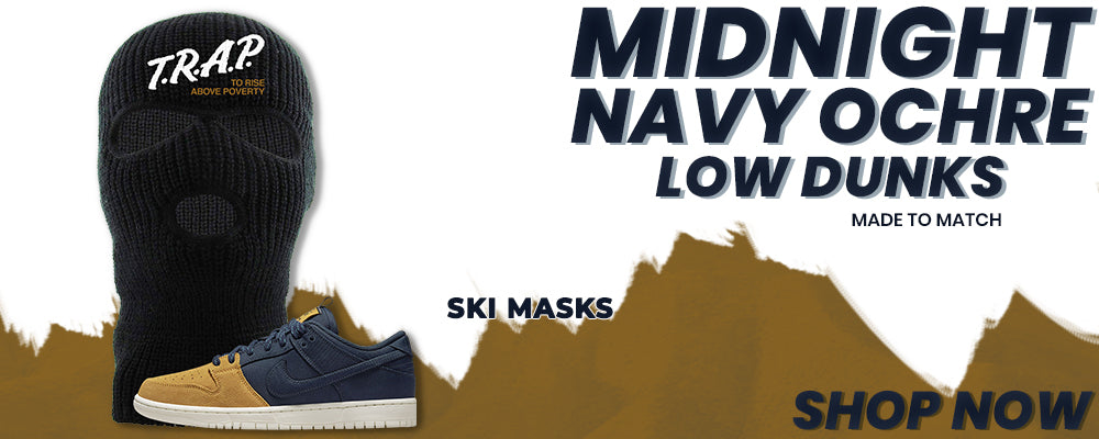 Midnight Navy Ochre Low Dunks Ski Masks to match Sneakers | Winter Masks to match Midnight Navy Ochre Low Dunks Shoes