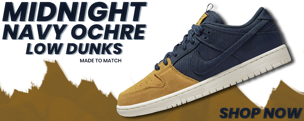 Midnight Navy Ochre Low Dunks Clothing to match Sneakers | Clothing to match Midnight Navy Ochre Low Dunks Shoes