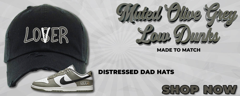 Muted Olive Grey Low Dunks Distressed Dad Hats to match Sneakers | Hats to match Muted Olive Grey Low Dunks Shoes