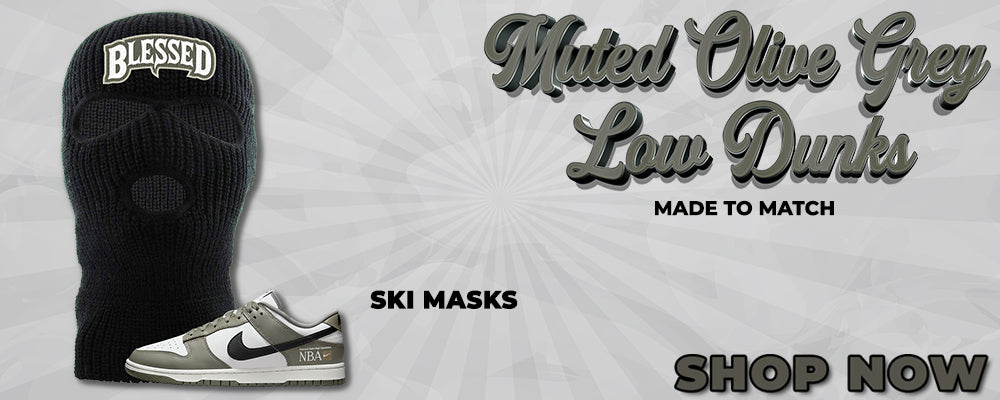 Muted Olive Grey Low Dunks Ski Masks to match Sneakers | Winter Masks to match Muted Olive Grey Low Dunks Shoes