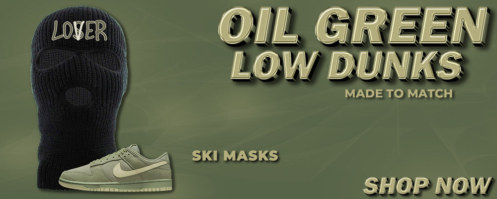 Oil Green Low Dunks Ski Masks to match Sneakers | Winter Masks to match Oil Green Low Dunks Shoes