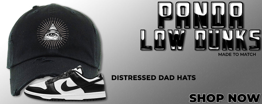 Panda Low Dunks Distressed Dad Hats to match Sneakers | Hats to match Panda Low Dunks Shoes
