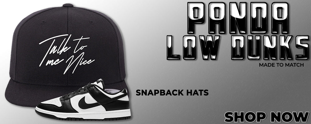 Panda Low Dunks Snapback Hats to match Sneakers | Hats to match Panda Low Dunks Shoes