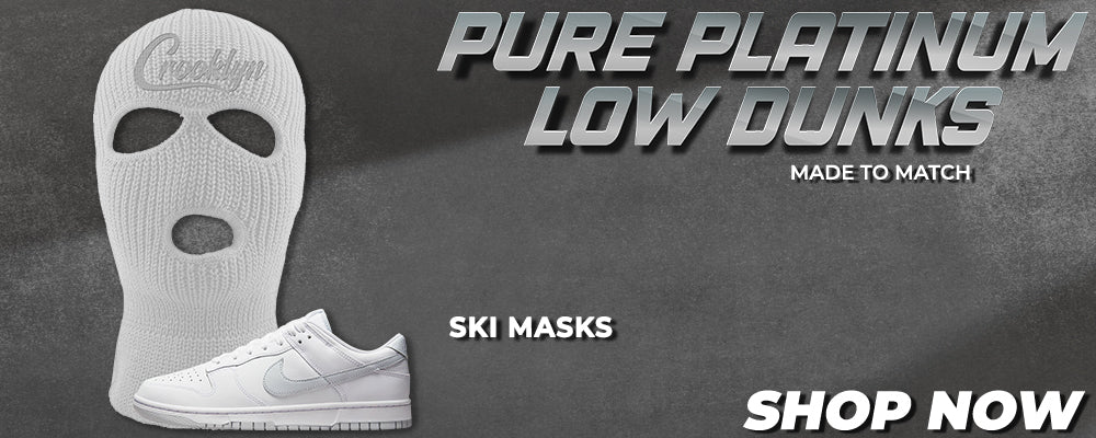 Pure Platinum Low Dunks Ski Masks to match Sneakers | Winter Masks to match Pure Platinum Low Dunks Shoes