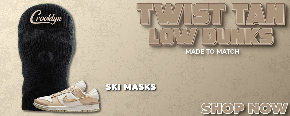 Twist Tan Low Dunks Ski Masks to match Sneakers | Winter Masks to match Twist Tan Low Dunks Shoes