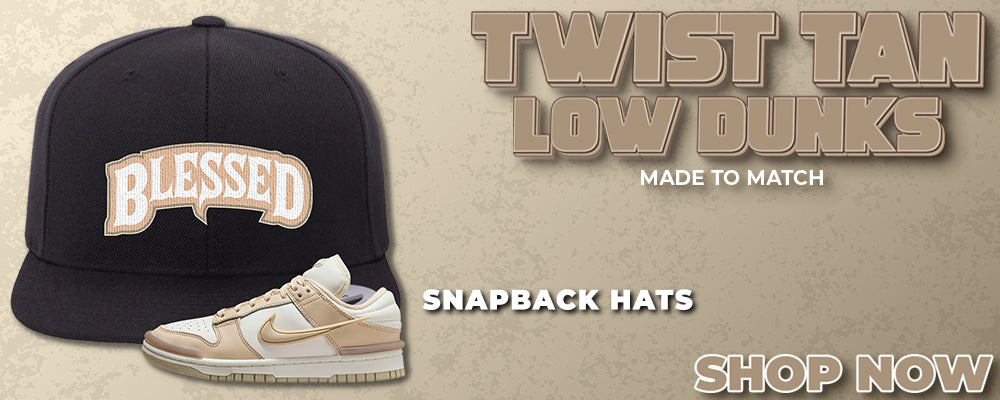 Twist Tan Low Dunks Snapback Hats to match Sneakers | Hats to match Twist Tan Low Dunks Shoes