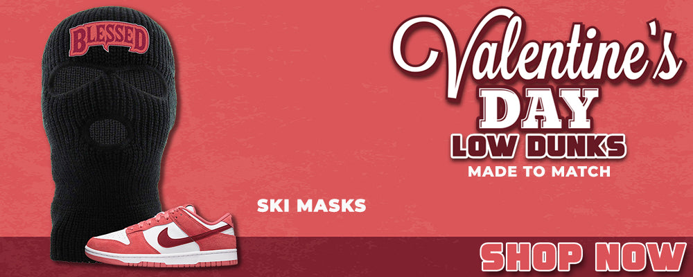 Valentine's Day Low Dunks Ski Masks to match Sneakers | Winter Masks to match Valentine's Day Low Dunks Shoes