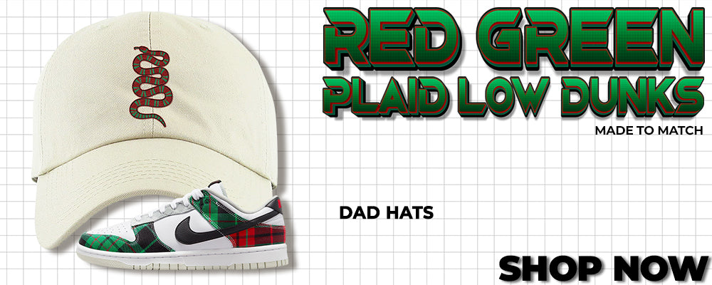 Red Green Plaid Low Dunks Dad Hats to match Sneakers | Hats to match Red Green Plaid Low Dunks Shoes
