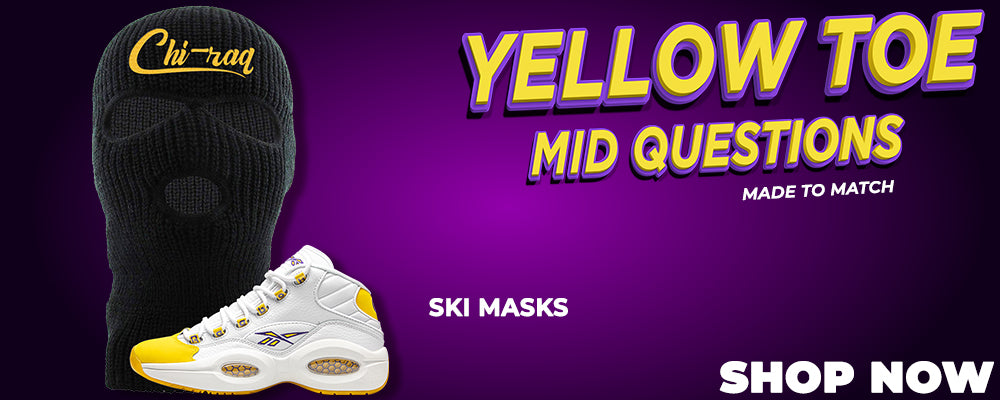 Yellow Toe Mid Questions Ski Masks to match Sneakers | Winter Masks to match Yellow Toe Mid Questions Shoes