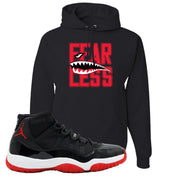 Jordan 11 Bred Fearless Black Sneaker Hook Up Pullover Hoodie