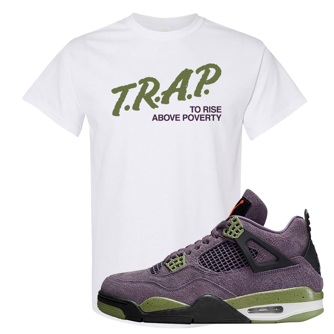 Canyon Purple 4s T Shirt | Trap To Rise Above Poverty, White