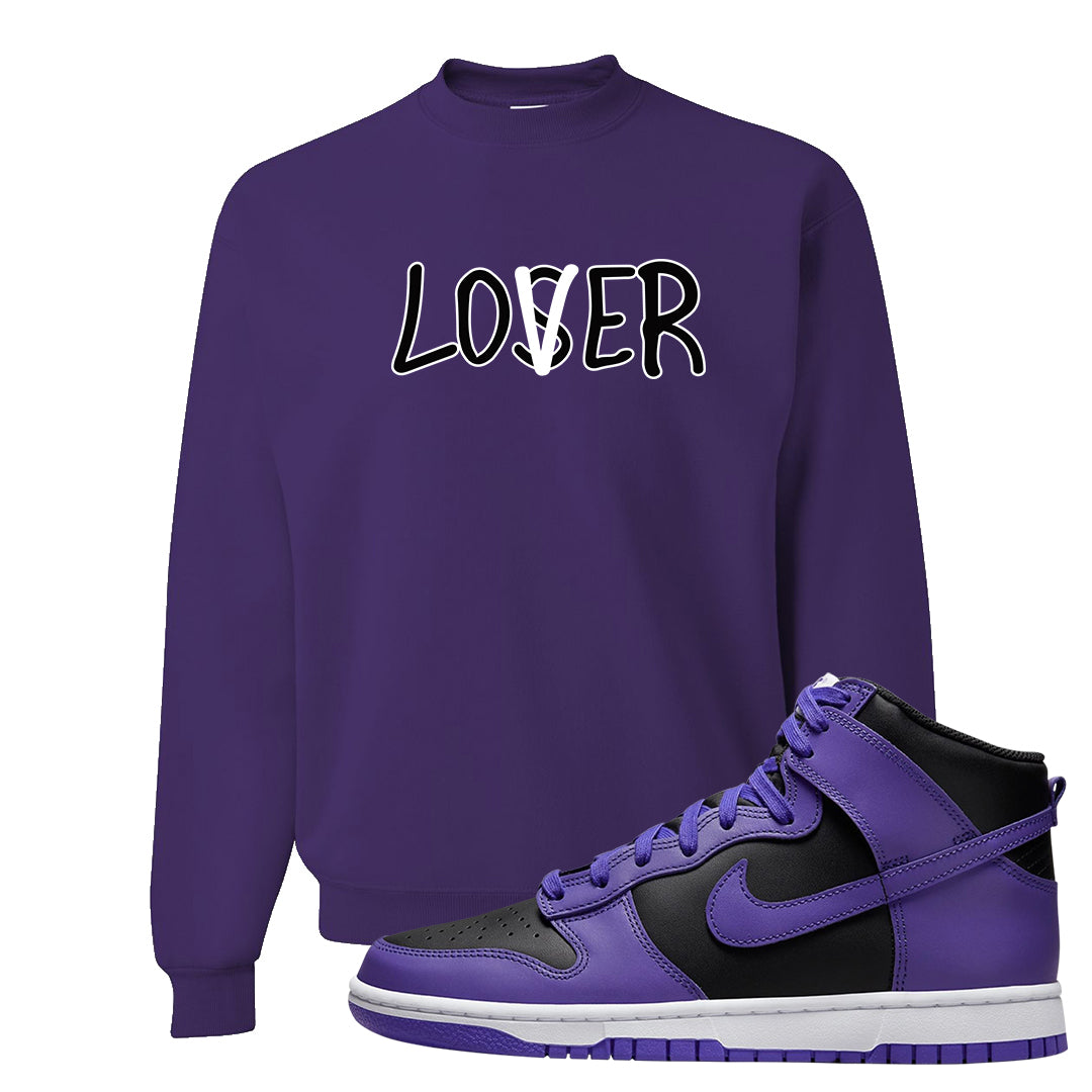 Psychic Purple High Dunks Crewneck Sweatshirt | Lover, Deep Purple