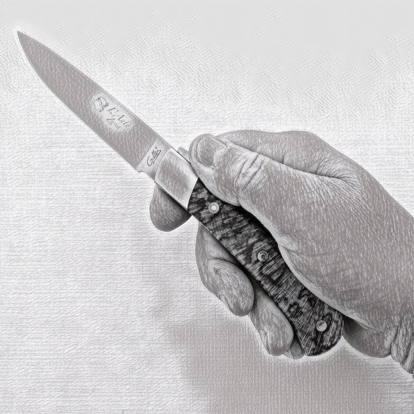 Corsican Antò 12 cm Folding Knife in hand for size perception