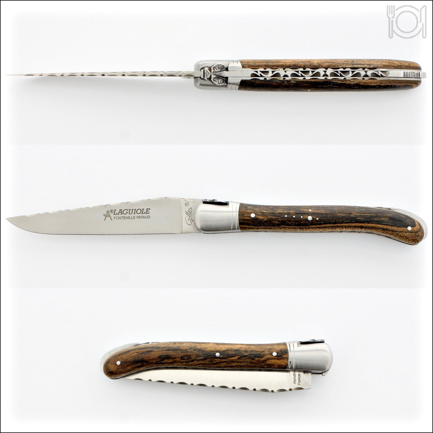 Laguiole Nature Guilloche Royal Ebony Handle folding knife