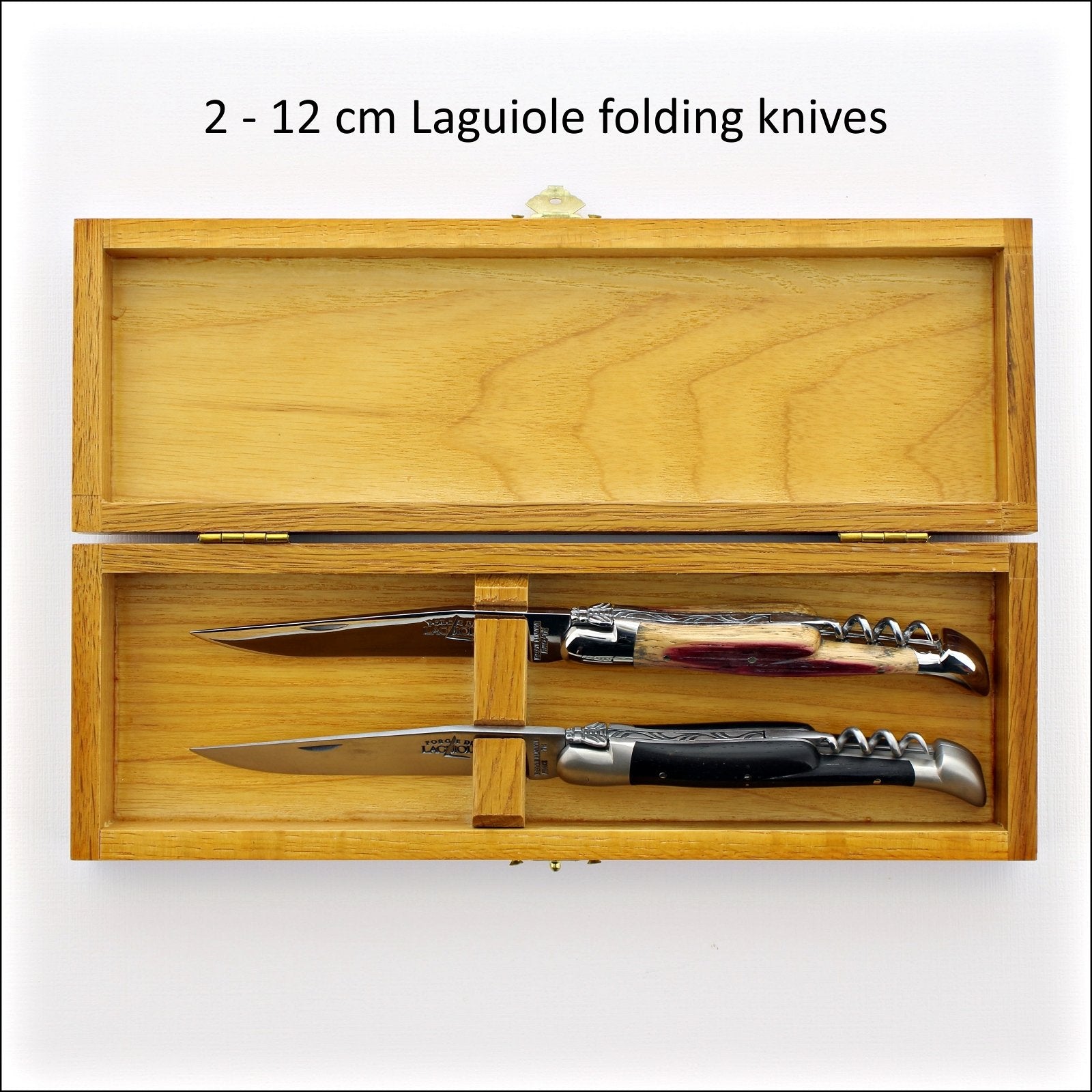 Wooden Storage Box for 2 Steak Knives or Folding Knives