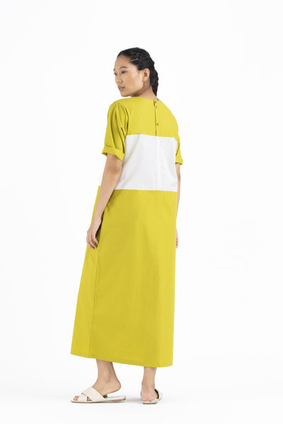 Front Patch Dress- Lime Fashion THREE