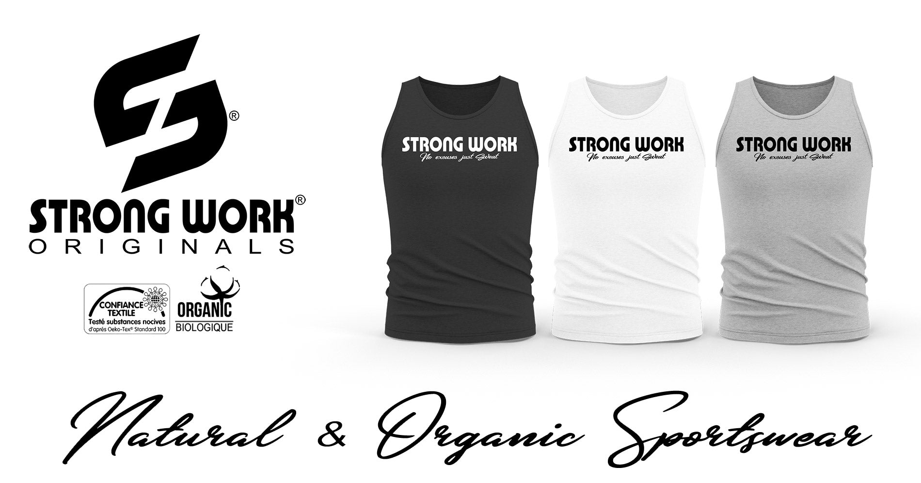 STRONG WORK CLASSIC ORGANIC COTTON TANK TOP FOR WOMEN - ORIGINALS COLLECTION