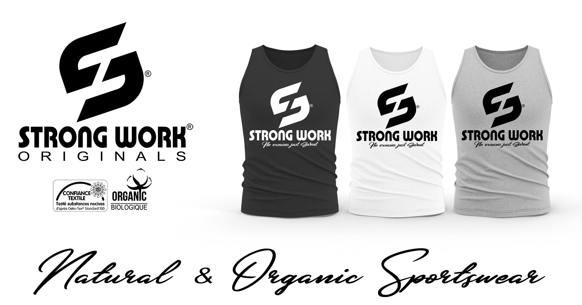 STRONG WORK ORIGINALS ORGANIC COTTON TANK TOP FOR MEN