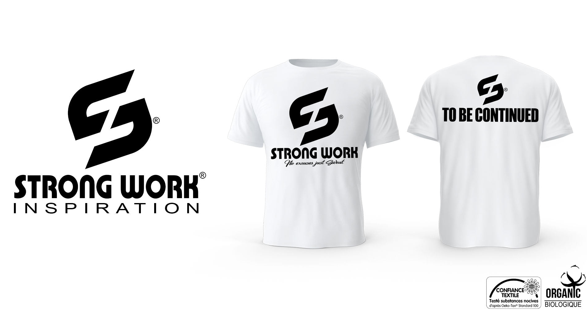 STRONG WORK - ORGANIC CLOTHING - SPORTSWEAR - TO BE CONTINUED - T-SHIRT FOR MEN - FITNESS - RUNNING - FOOTBALL - BASKETBALL