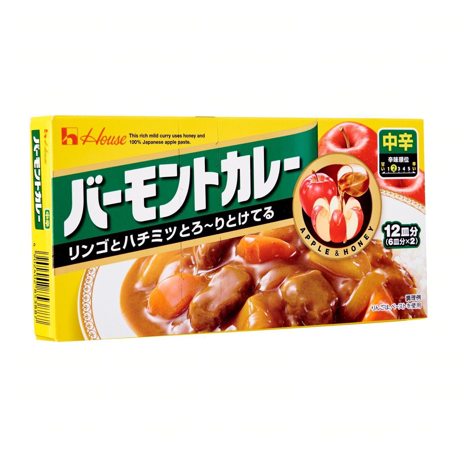 バーモントカレー 中辛 House Vermont Curry Roux Apple And Honey Medium Hot 230g