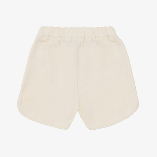 Canae pointelle cotton shorts in brown - Donsje