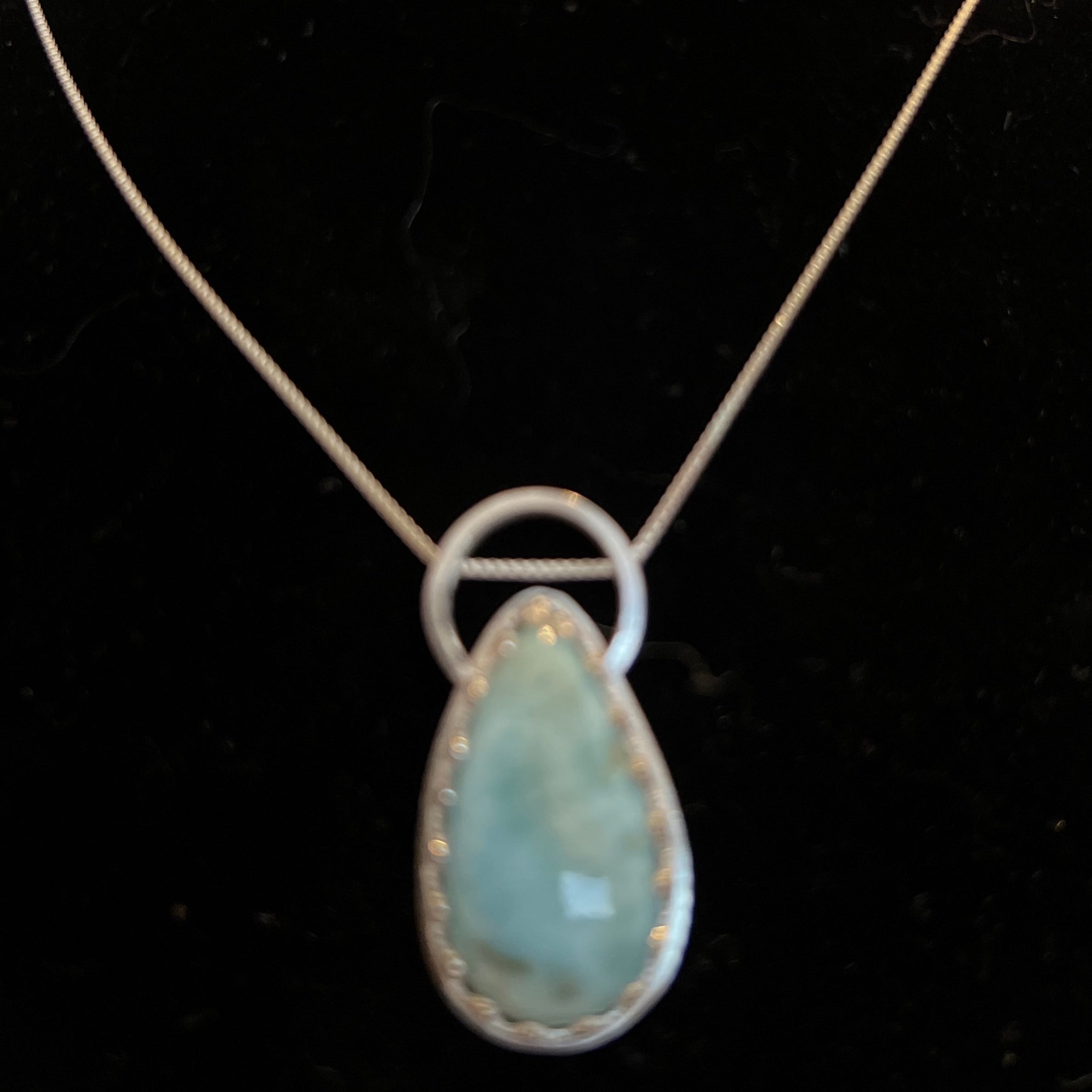  Teardrop Larimar pendant 