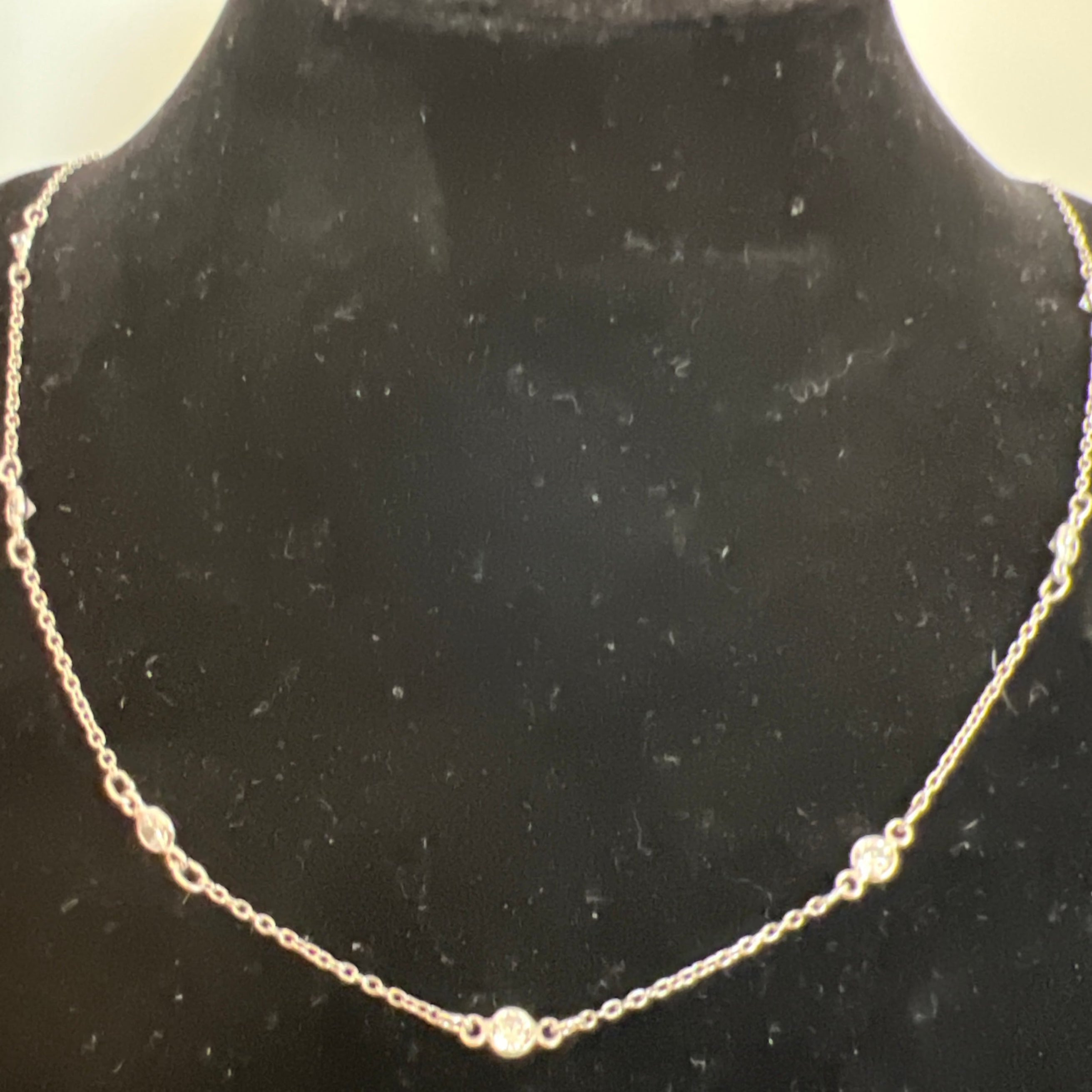  18"" CZ sterling silver chain 