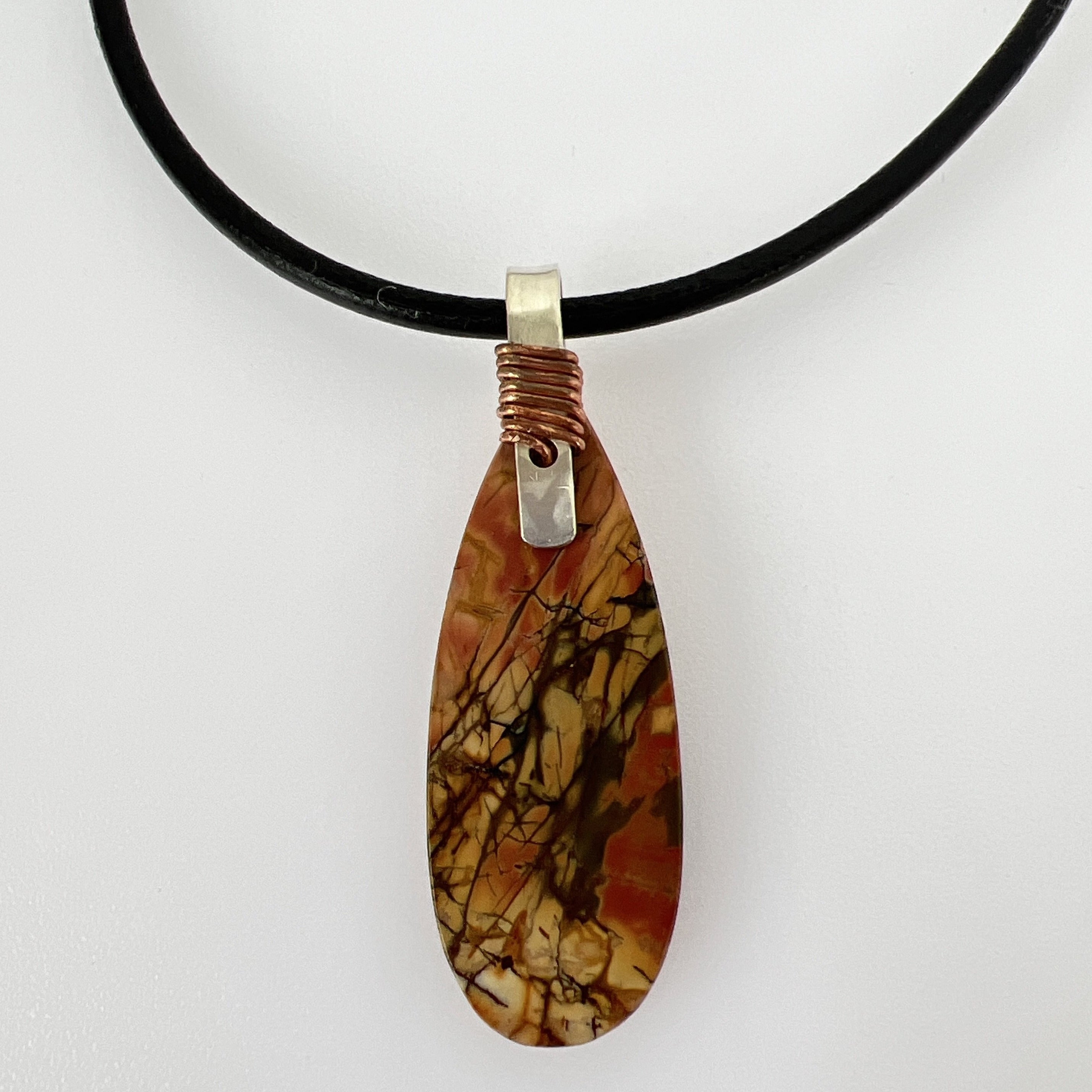  Natural Red Creek Jasper Pendant 