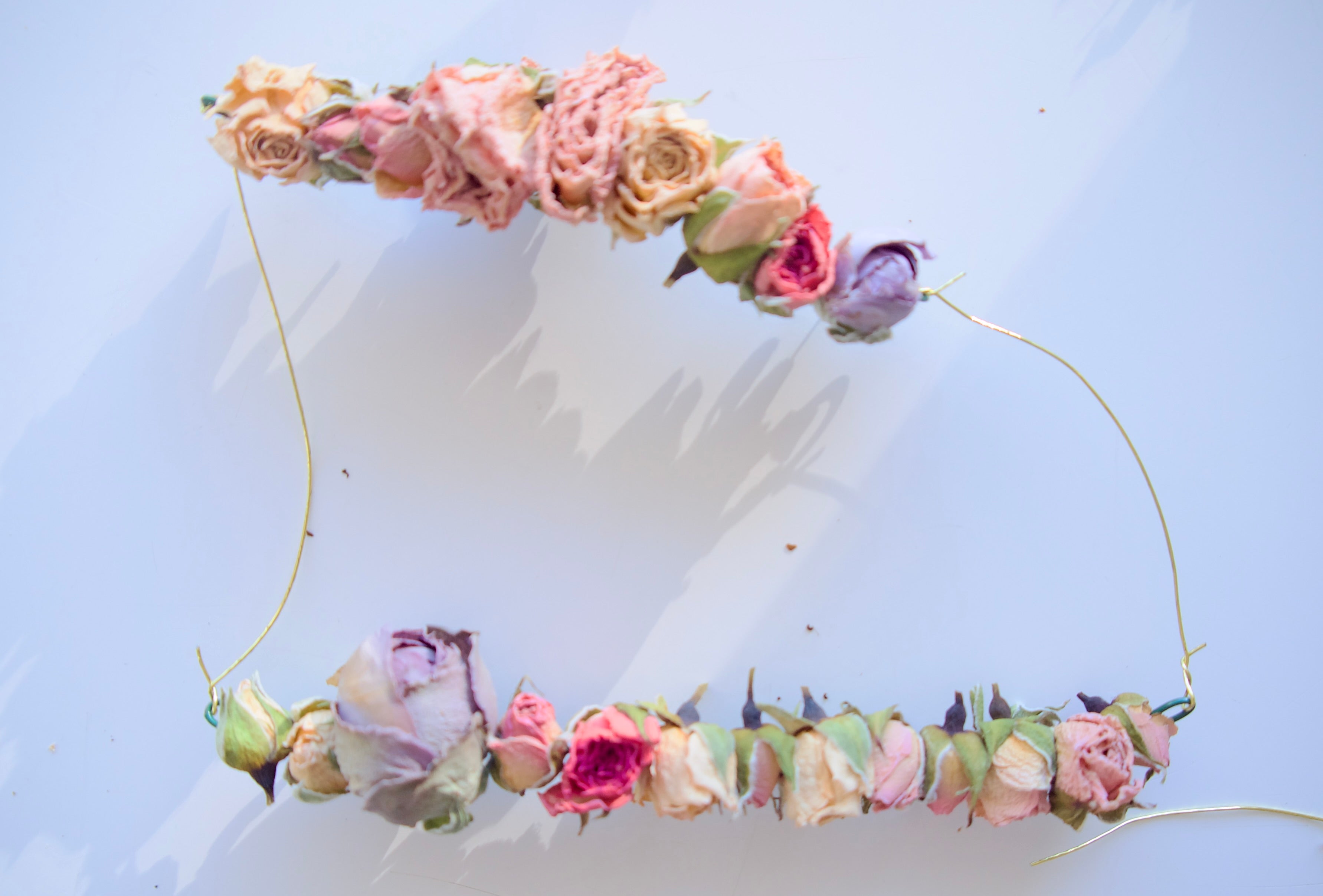 Rose rope skeleton. DIY. Garland made by Fieldwork Flowers in Vancouver, Washington.