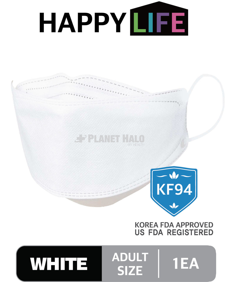 Good Day - Happy Life Premium White KF94 Face Mask - Adult 10 Count - 
– Planet Halo Health