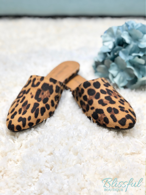 leopard mule flats