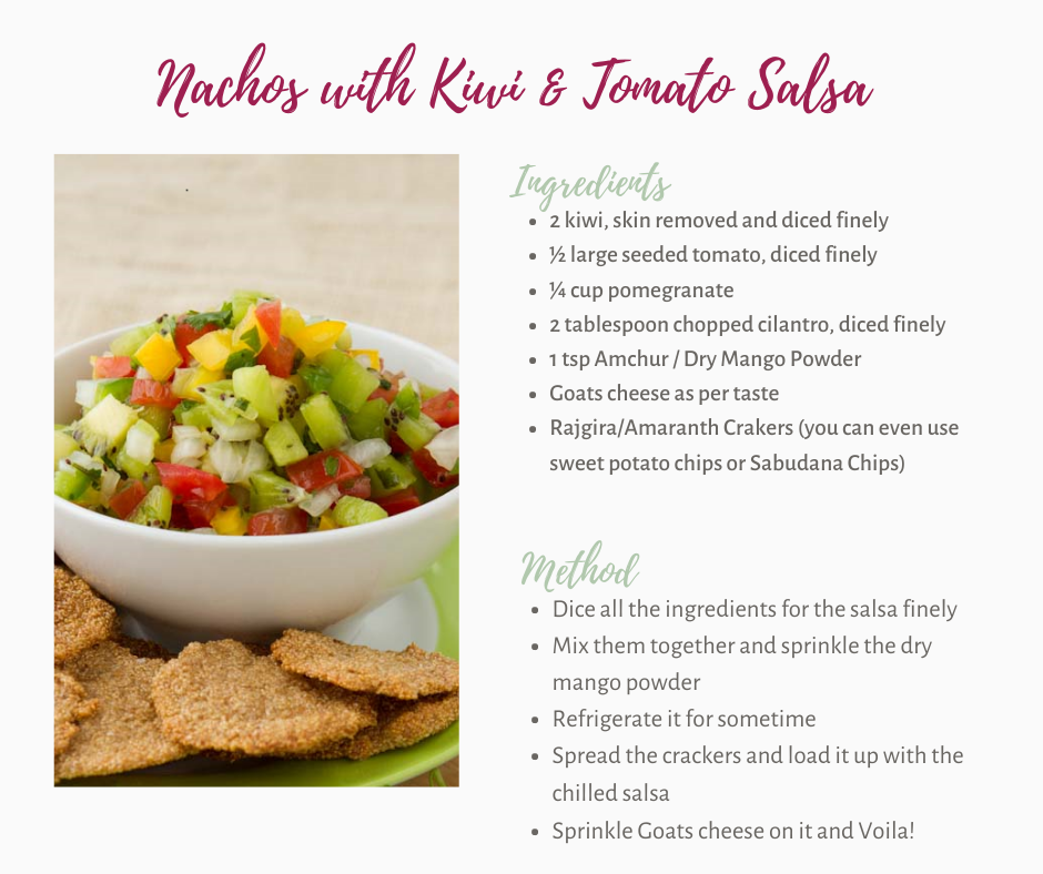 Nachos with Kiwi & Tomato Salsa