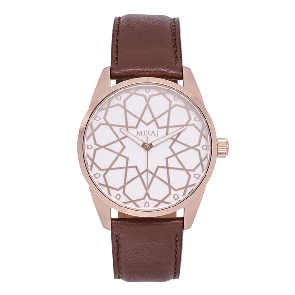 Andalusian Swiss Timepiece - Men Rose Gold & White