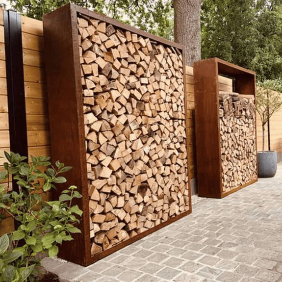 stockage de bois extérieur