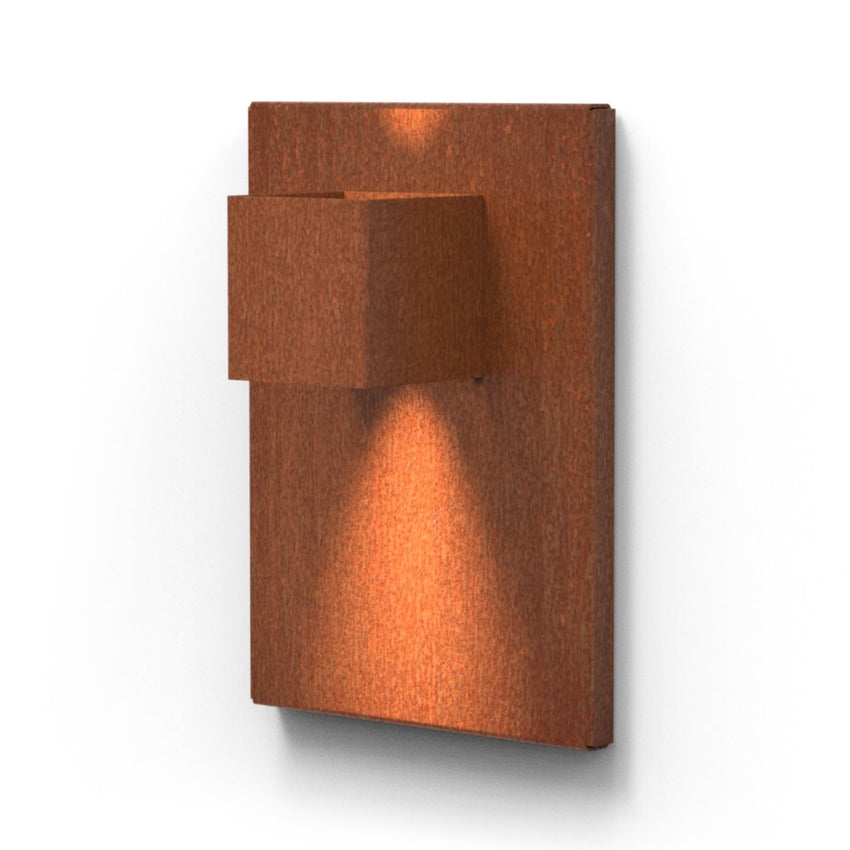 diagonaal Afkorting Intens GARDD Cuber wandpaneel lamp cortenstaal 2x25x35cm (DxBxH) - Doika BV