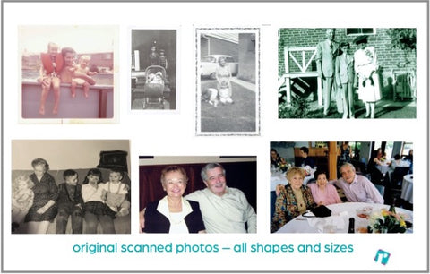 A selection of vintage family photos telling a life story that vary in colour, quality and exposure. 