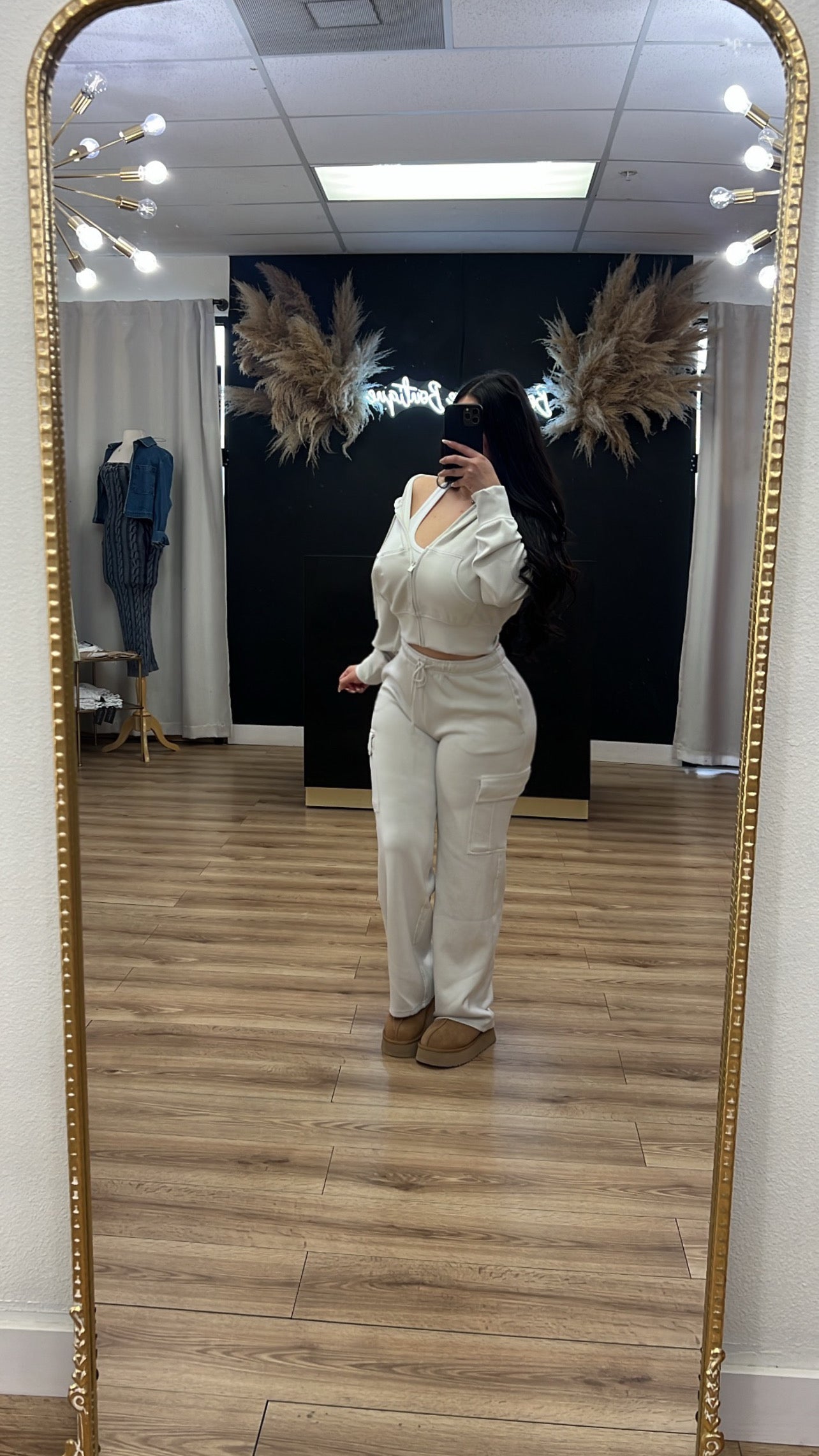 On the go buttery soft 2pc pant set - off white