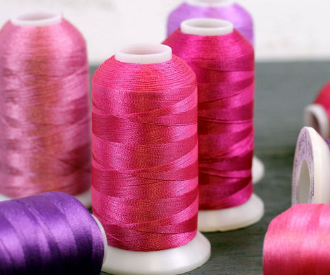 Fluorescent Pink Thread, Embroidery Thread, Sewing Thread