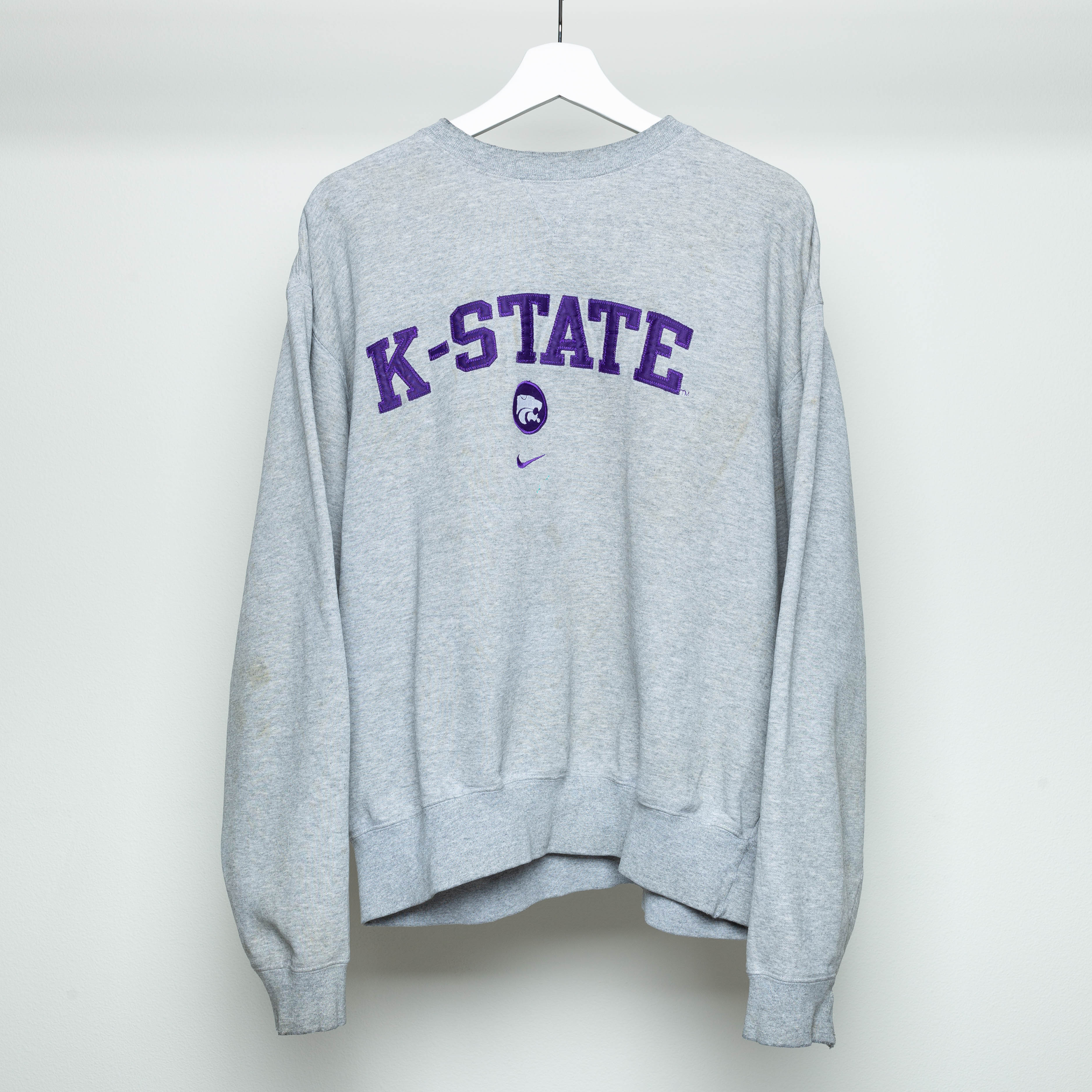 Y2K Kansas State Nike Swoosh Crewneck Sweater Size L – Threaded Grails