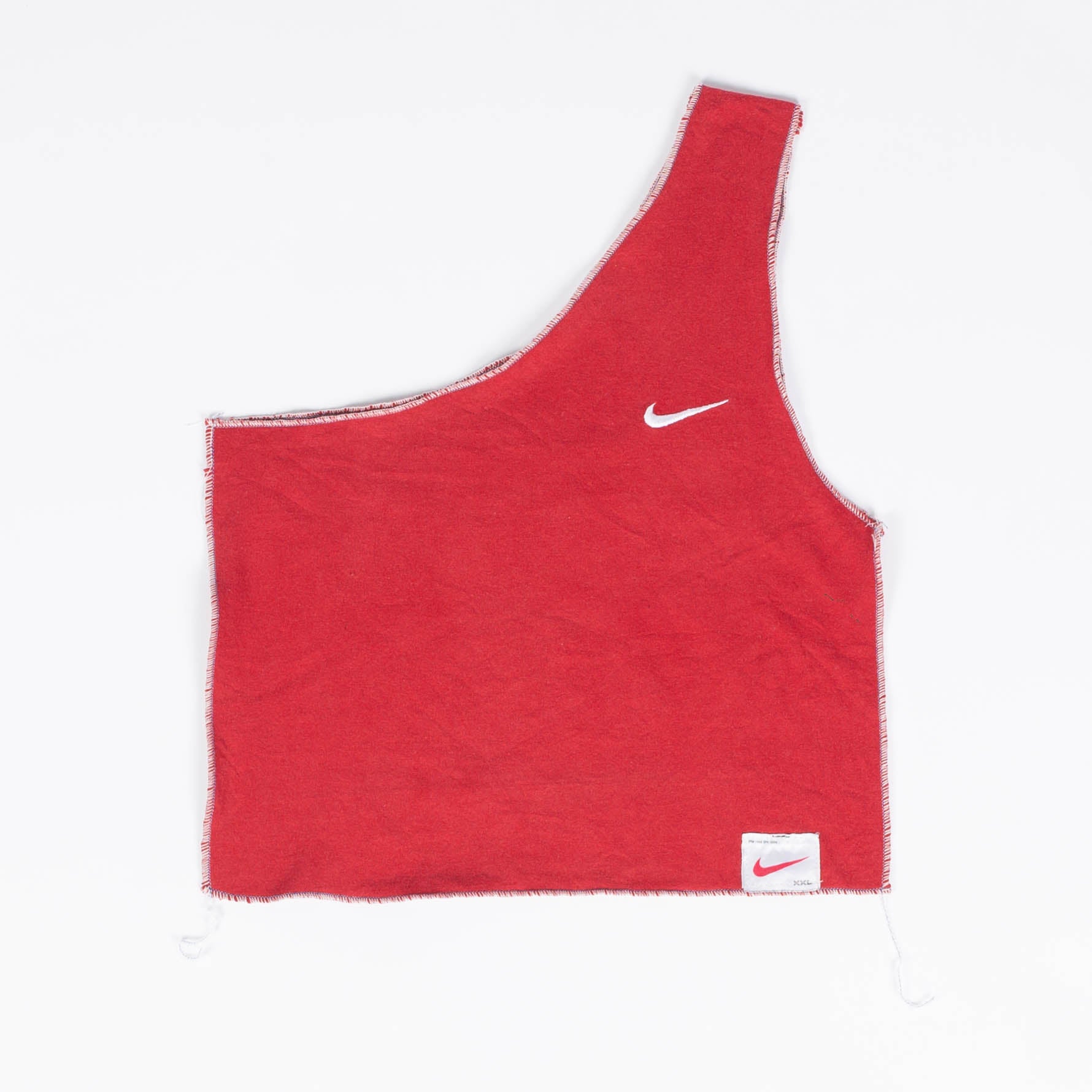 red nike crop top shirt