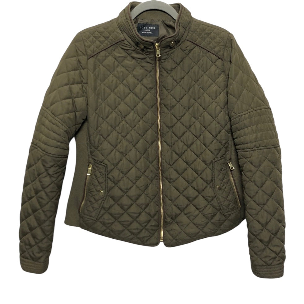 Jacket Puffer & Quilted By Love Tree In Green, Size:L