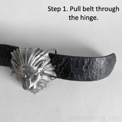 How To Put On A Belt Buckle (with easy to follow pictures) - SixOn Clothing