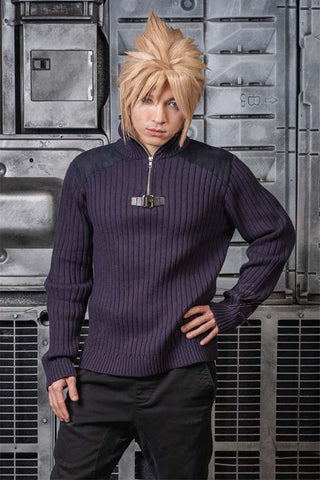 FF7 Cloud Strife Purple Knit Sweater